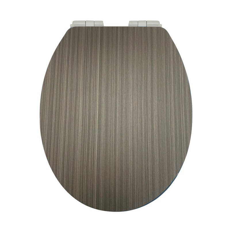 Buy Grey Woodgrain Soft Close Toilet Seat MyDeal