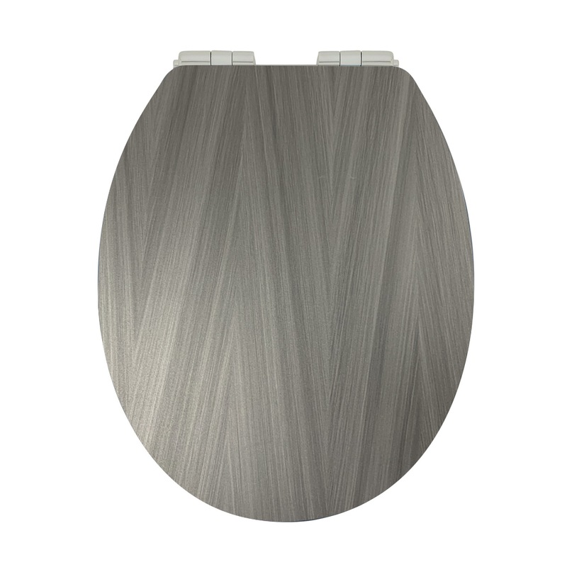 Buy Light Grey Grain Soft Close Toilet Seat MyDeal