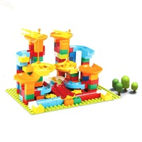 160Pcs Duploed Marble Race Run Building Block Maze Ball Track Toy Preschool Kids