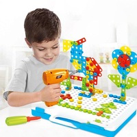 237PCS Mosaic Building Blocks Peg Electric Drill Assemble Toy Set Birthday Gift