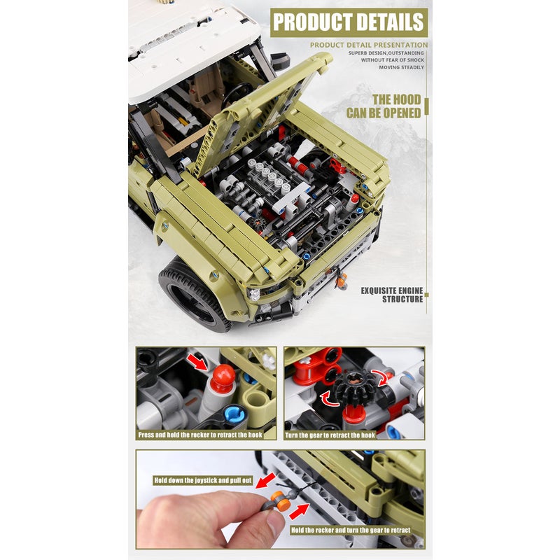 MOULD KING 13175 Defender Off-Road Vehicle Building Blocks Toy Set 