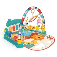 Baby Gyms Play Mats Musical Activity Center Kick & Play Piano Gym Tummy Time Padded Mat for Newborn Toddler Infants Green