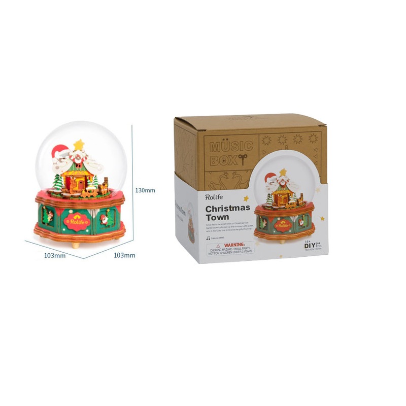 DIY 3D Wooden Vintage Music Box Puzzles Handmade Building Gift Craft