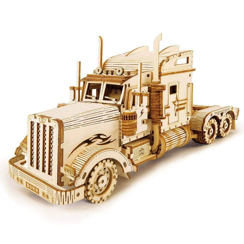 Robotime 3D Wooden DIY Model 1:40 Puzzle Mechanical Gear Kit Heavy Truck MC502