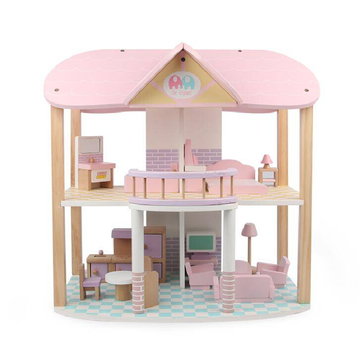 My Happy Family Doll House With Furniture Character Pink Kid Toy Activity 