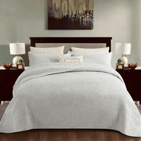 100% Cotton Coverlet Set Floral White