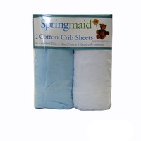 2 Piece of Baby Cot 100% Cotton Fitted Sheets (Blue, Pink, Yellow)
