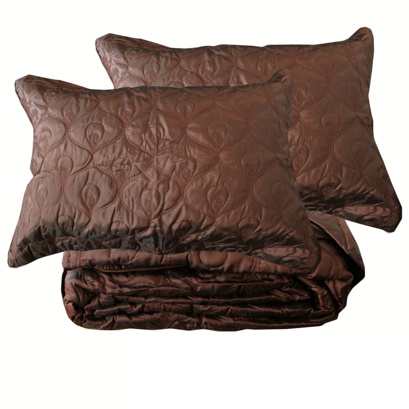 Buy 3 Pce QUEEN Faux Silk Coverlet Set MyDeal