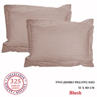 325TC Pair of Stripe Jumbo / Queen Pillowcases by Accessorize