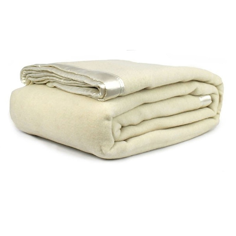 Buy 400GSM Australian Washable Wool Blanket Ivory MyDeal