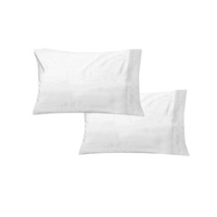 400TC Pair of Cotton Sateen No Flap Standard Pillowcases 48 x 74 cm