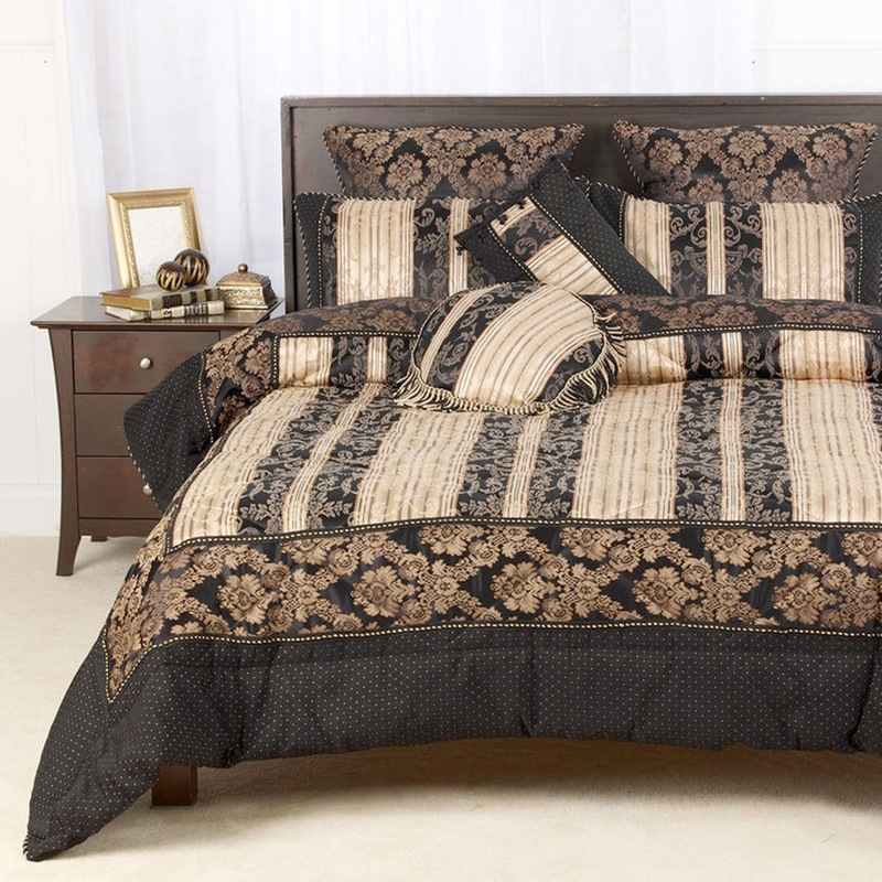 Buy 7 Piece Elizabeth Grand Black Comforter Set QUEEN MyDeal