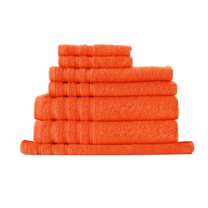 Buy 7 Piece Quality Soft 100% Cotton Indulgence Burnt Orange Towel Set ...