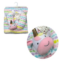 Baby Animal Ultra Soft Coral Fleece Blanket + Pillow