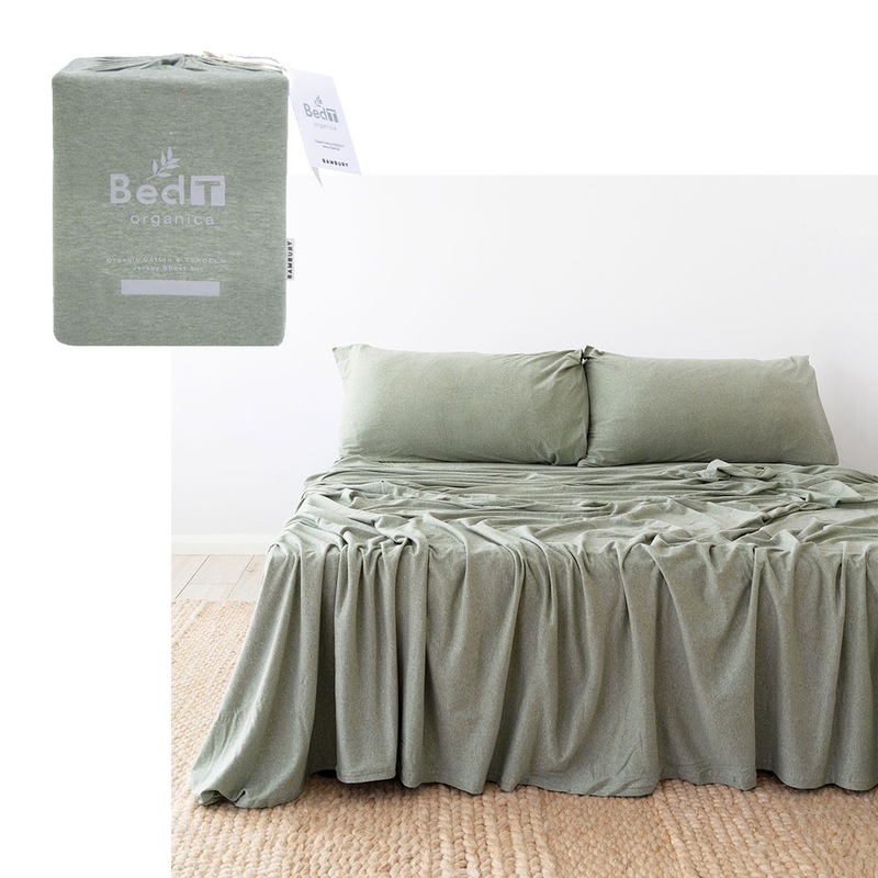 Buy BedT Organica Jersey CottonBlend Sheet Set Sage MyDeal