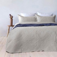 Botanica Embossed Coverlet Set Queen/King by Bambury (Ash, White, Teal, Glacier, Shell)