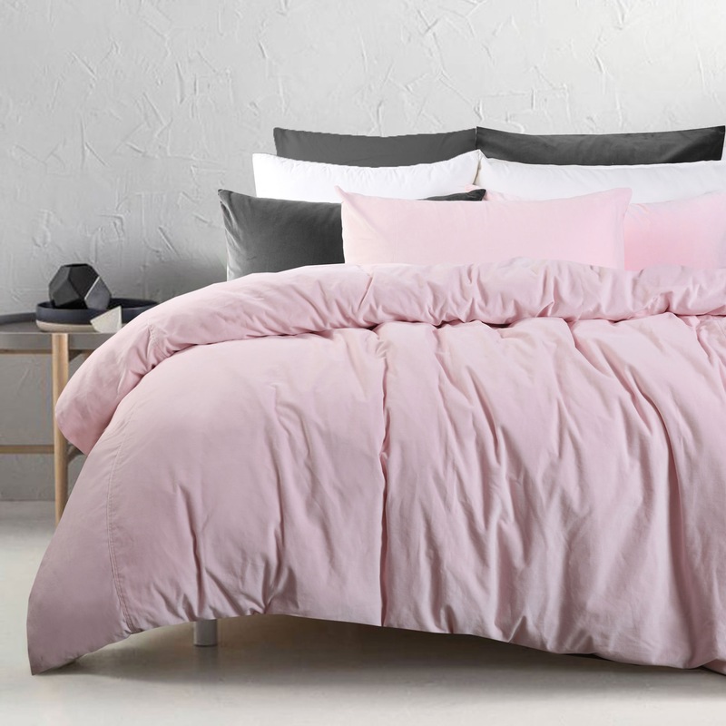 Buy Cotton Velvet Quilt Cover Set Blush MyDeal