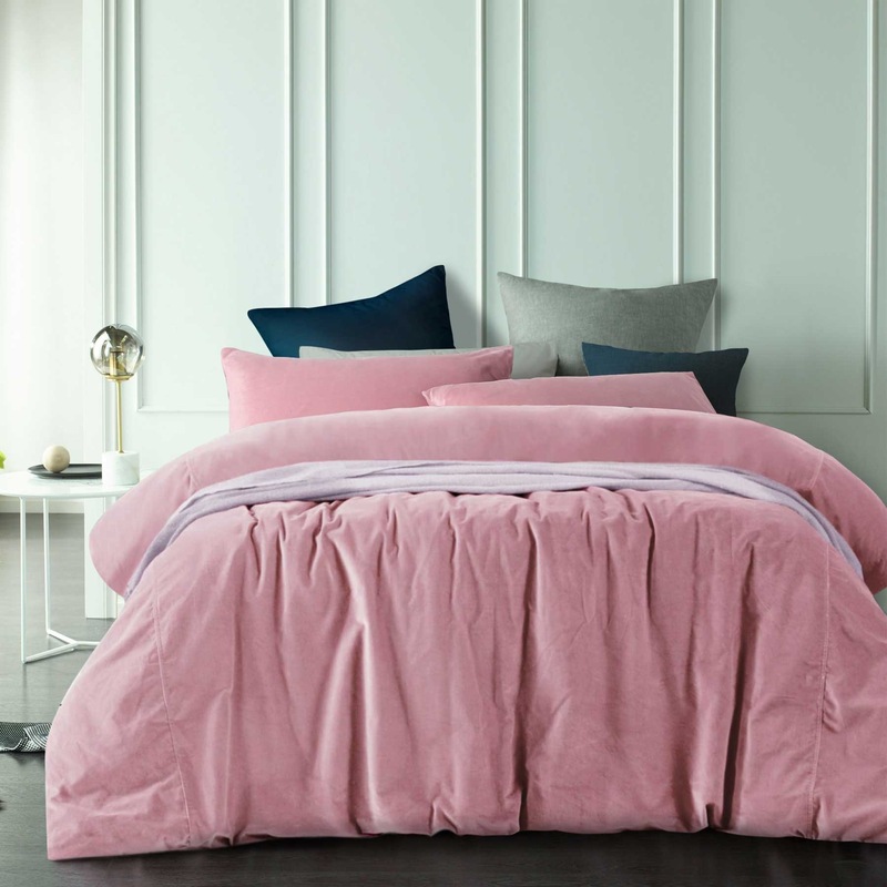 Buy Cotton Velvet Quilt Cover Set Smokey Rose MyDeal