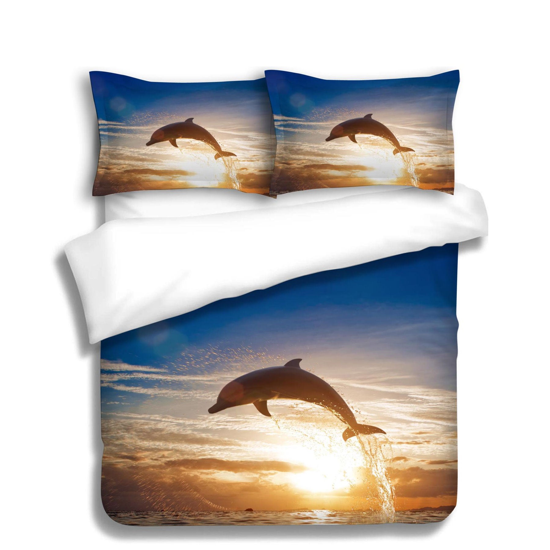 Dolphin Sunset Printed Quilt Cover Set