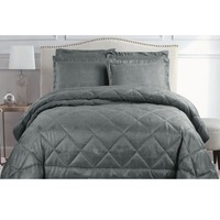 Hotel Living 3 Piece Eli Jacquard Comforter Set Charcoal (Queen, King)