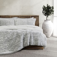 Faux Fur Silver 3 Piece Comforter Set by Ardor