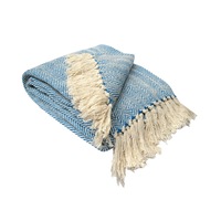Herringbone Extra Large Throw Rug (Blue, Orange, Green)