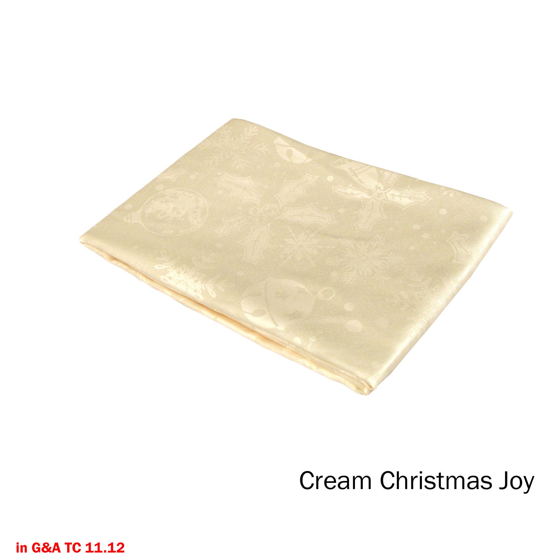 Jacquard Table Cloth Christmas Joy Cream 135 x 180cm Rectangle