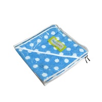 Jiggle and Giggle Cotton Hooded Baby Towel Blue Dots 75 x 75 cm
