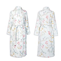 Les Fleurs Cotton Bath Robe White