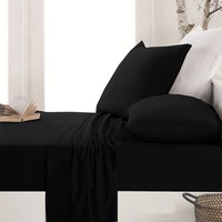 Micro Flannel Sheet Set Black Single