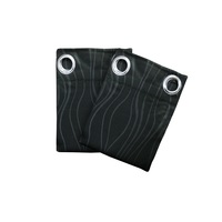 Pair of Blockout Embossed Eyelet Wave Curtains