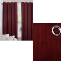 Pair of Embossed Sunout Striped Eyelet Curtains 140 x 160cm each