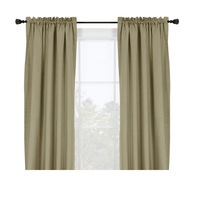 Pair of Polyester Rod Pocket Unlined Curtains 110 x 213 cm each
