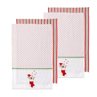Set of 4 Aussie Stocking Kitchen / Cleaning 100% Cotton Tea Towels 45 x 70 cm by Ladelle