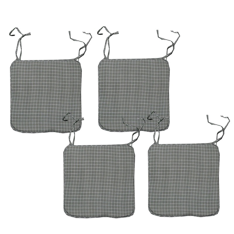 Buy Set of 4 Square Chair Pads with Ties with 5 Design Options MyDeal