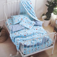 Tipi Love Polar Bear Owl Baby 100% Cotton Printed Sheet Set Cot Size