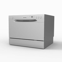 Domain 6 Place Stainless Steel Electronic Benchtop Dishwasher - Silver