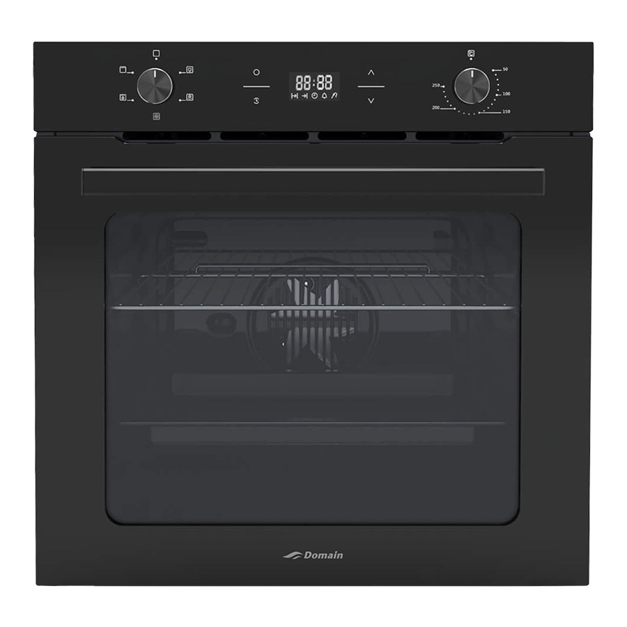 Domain Black Glass 5 Function Fan Forced Electric Oven with Digital Timer - 600mm
