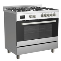 Domain Stainless Steel Fascia 9 Function Dual Fuel Freestanding Cooker - 900mm