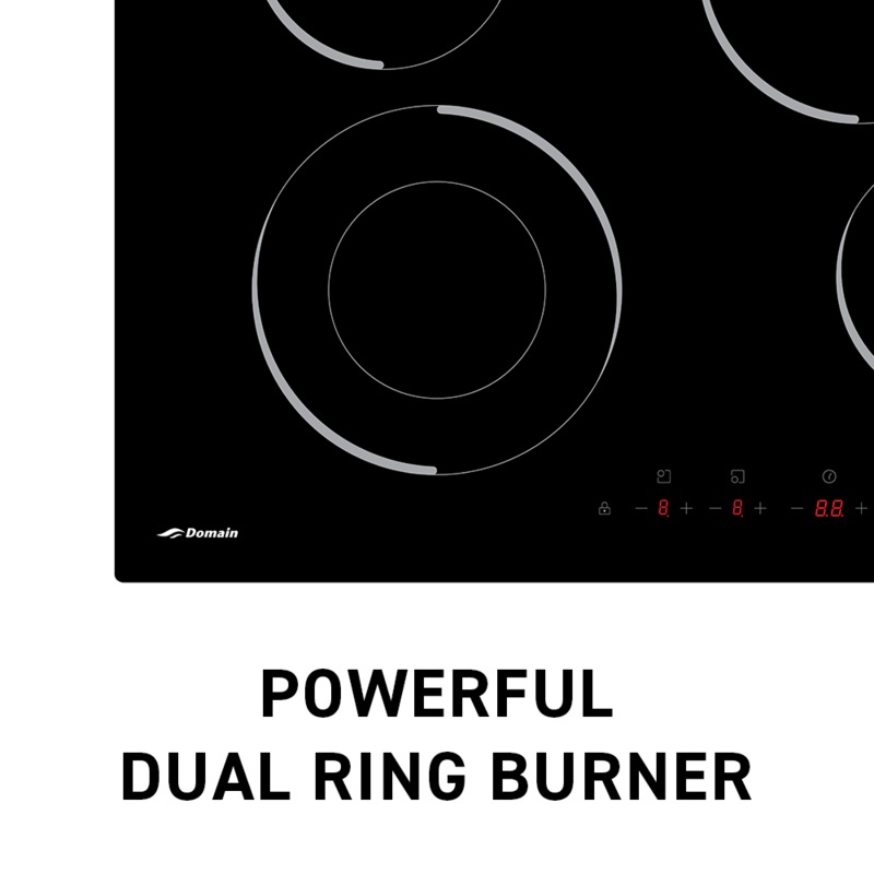 Buy Domain Ceramic Glass Electric Cooktop with Touch Controls 700mm