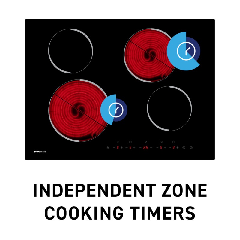 Buy Domain Ceramic Glass Electric Cooktop with Touch Controls 700mm