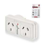 Sansai PAD-017LS Left Hand Surge Protected Double Adaptor 10A 2400W