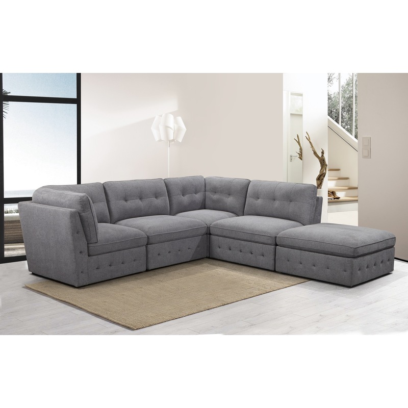 Buy 4 Seater Sofa Lawrence L Shape Corner Modular Lounge Couch With ...