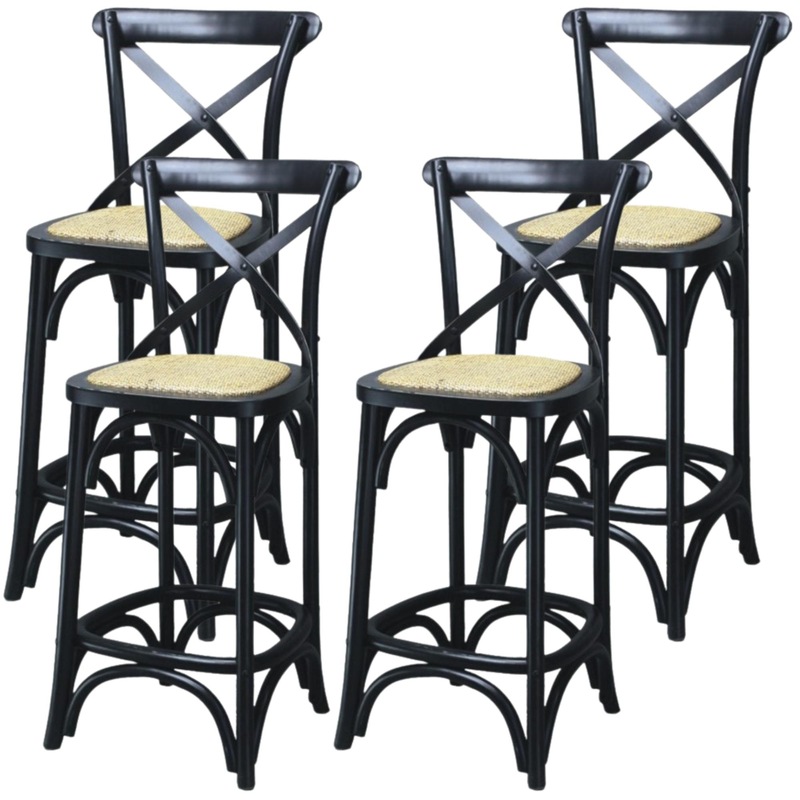 Buy Alchemy 4pc Crossback Bar Stools Dining Chair Solid Oak Timber