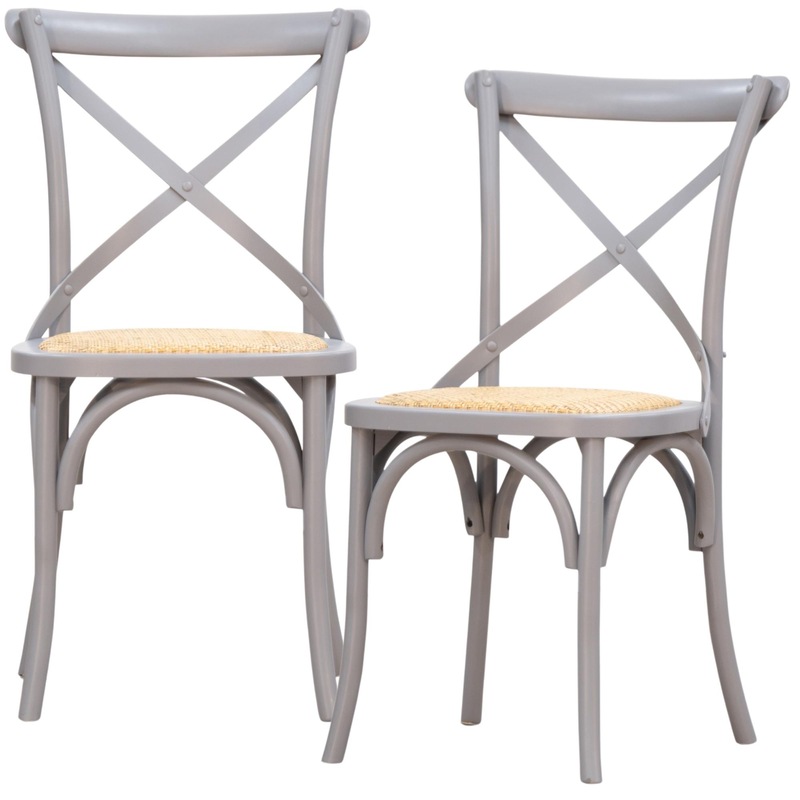 Buy Alchemy Crossback Dining Chair Set of 2 Solid Oak Timber Wood Ratan ...