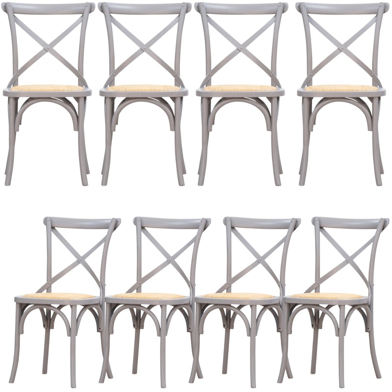 Buy Alchemy Crossback Dining Chair Set of 8 Solid Oak Timber Wood Ratan