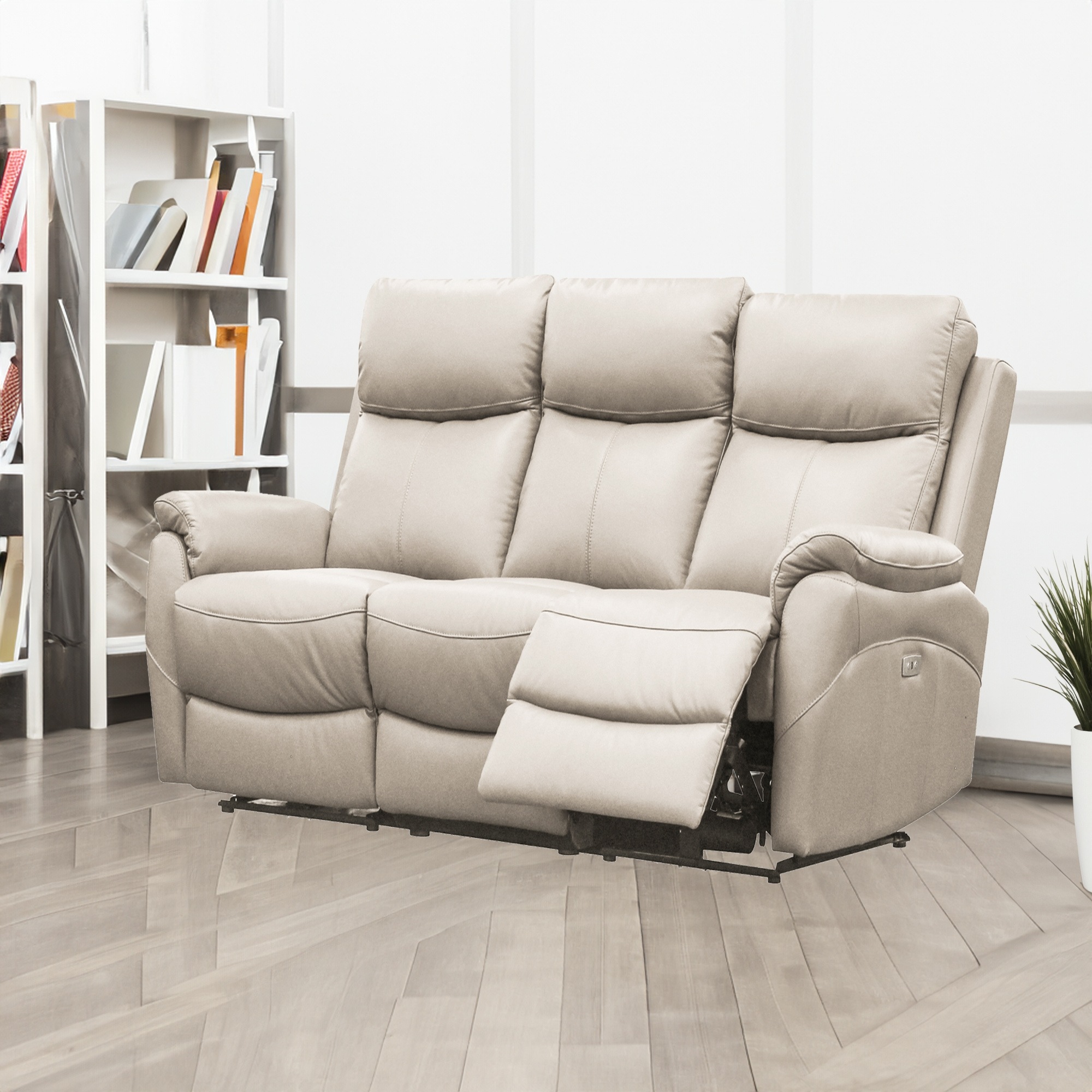 Buy Berkeley Leather Electric Recliner Sofa Suite 3 1 1 Silver MyDeal