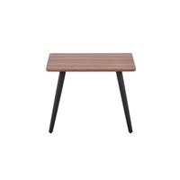 Celestine Wooden Side Table Metal Legs Base Dining Room Furniture- Brown
