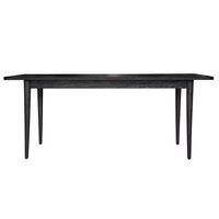 Claire Dining Table 180cm Solid Oak Wood Home Dinner Furniture - Black