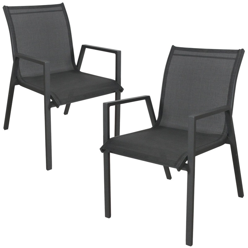 Buy Iberia 2pc Set Aluminium Outdoor Dining Table Chair Charcoal MyDeal
